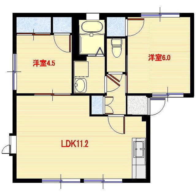 BELLEMAISON(2LDK/1階)の間取り写真