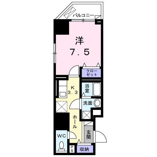 プリムローズ宝町(1K/5階)の間取り写真