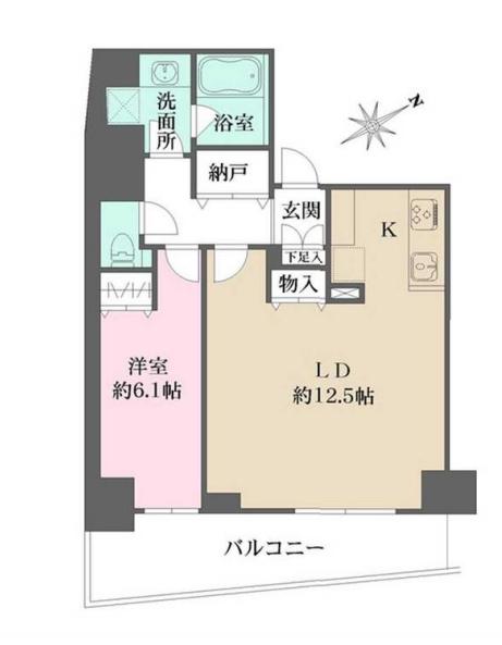 N-FLATS三ノ輪 旧ロイジェント三ノ輪(1LDK/11階)の間取り写真