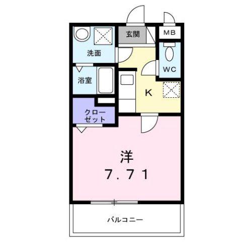 さくらテラス(1K/2階)の間取り写真