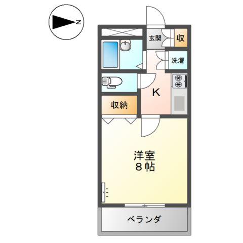 シティーハイツ(1K/3階)の間取り写真