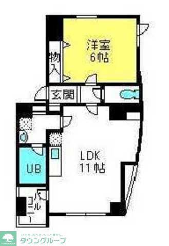 AXIS下町(1LDK/8階)の間取り写真