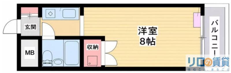 ストークマンション西中島(ワンルーム/3階)の間取り写真