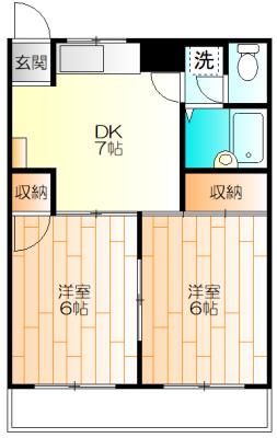 エトワール日吉(2DK/4階)の間取り写真