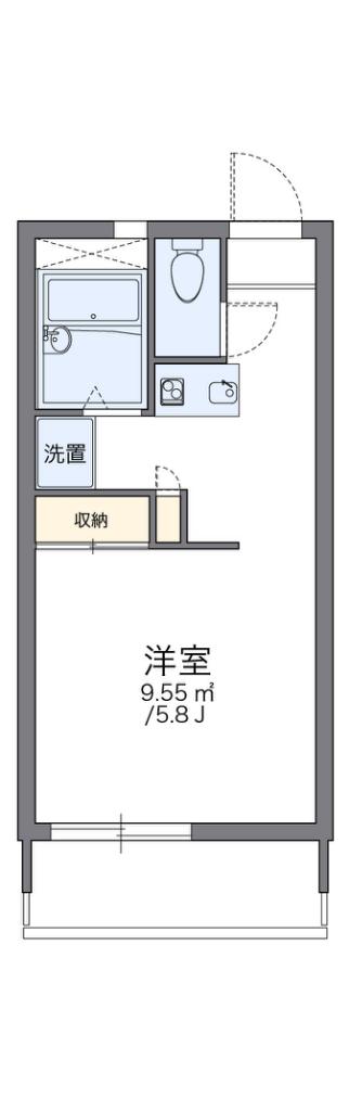 レオパレス玉幡(1K/1階)の間取り写真