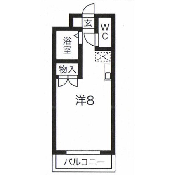ホーメストつるまい(ワンルーム/3階)の間取り写真