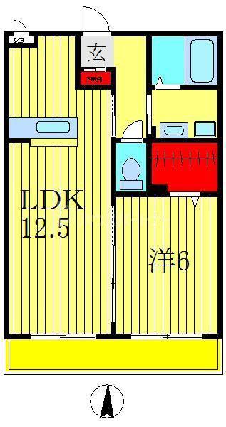 サンシャインII(1LDK/3階)の間取り写真