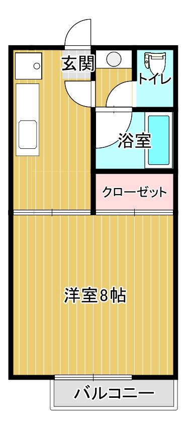 コーポアイA(1K/1階)の間取り写真