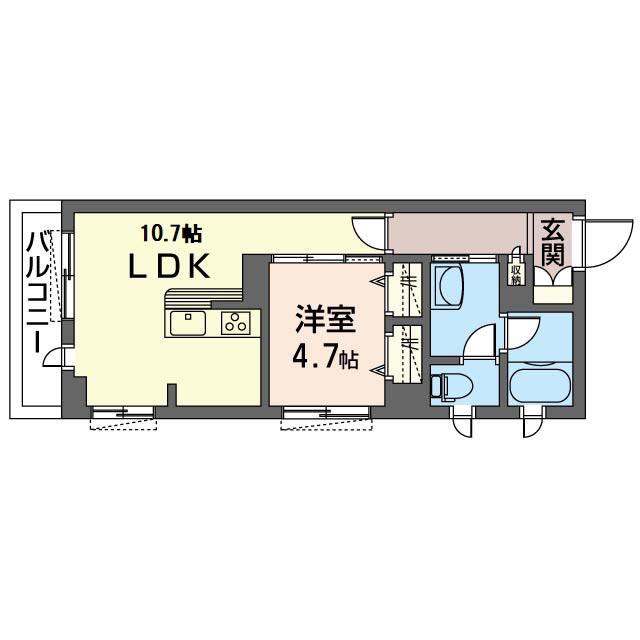 αST MUKOGAOKA(1LDK/2階)の間取り写真