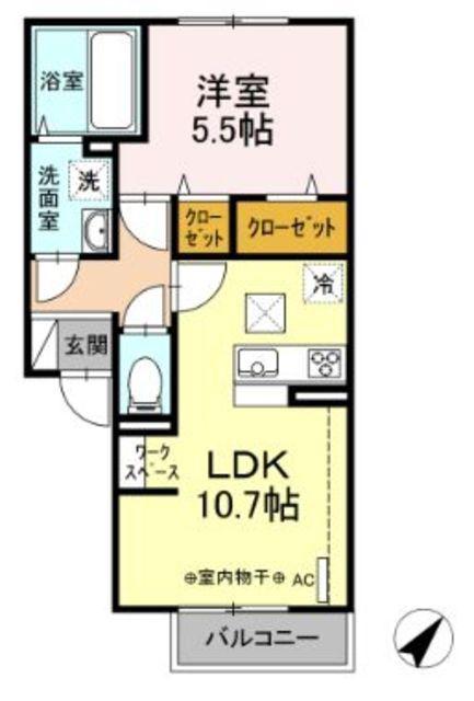 BON SEJOUR(1LDK/1階)の間取り写真