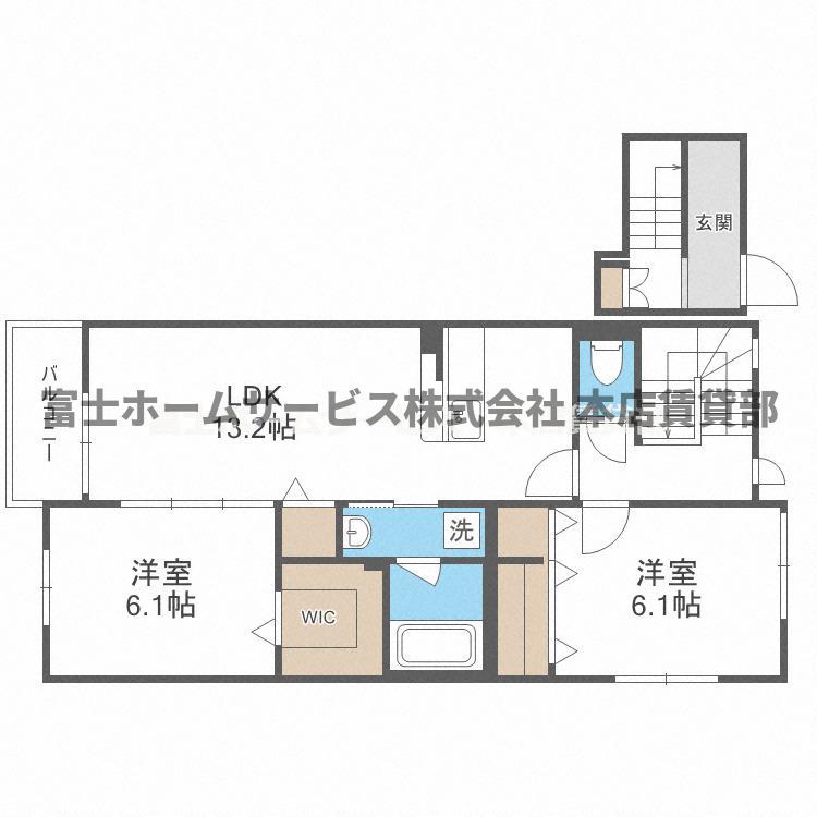 アーサ―住之江(2LDK/3階)の間取り写真