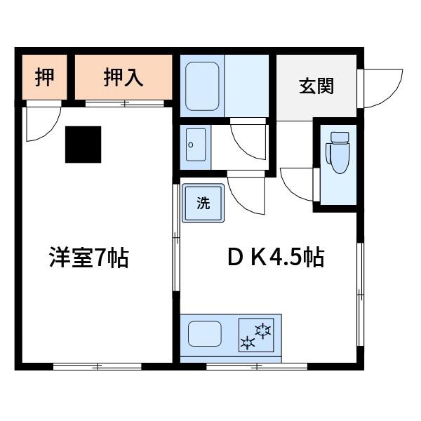 加藤ビル(1DK/2階)の間取り写真