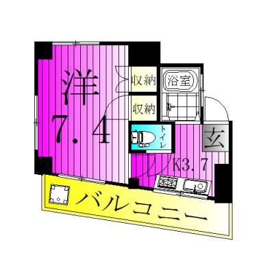 ベルコリーヌ上本郷(1K/2階)の間取り写真