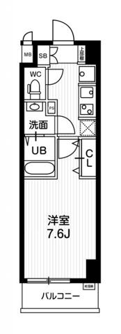 N-STAGE亀戸II(1K/5階)の間取り写真