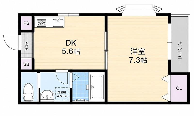 ピコットIII(1DK/2階)の間取り写真