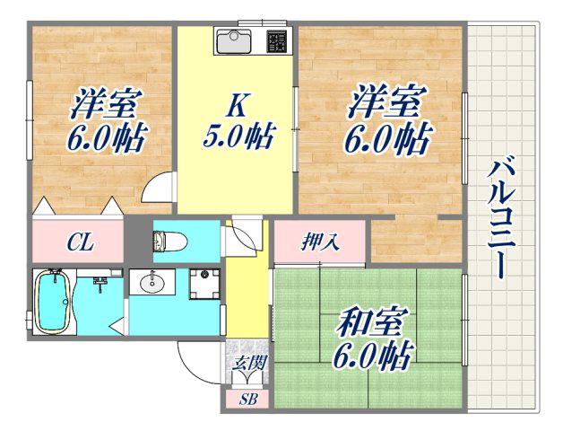 シャルマンコート(3K/2階)の間取り写真