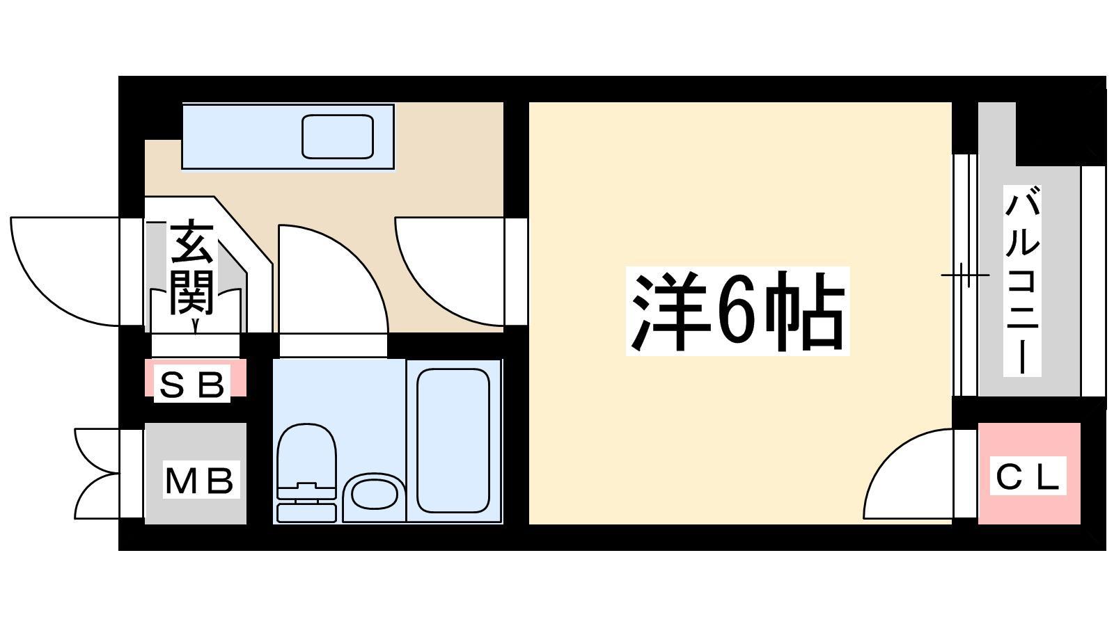 水上ハイム(1K/2階)の間取り写真
