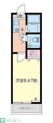 グランドール本郷台(1K/3階)の間取り写真