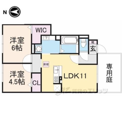 ラルーチェⅠ(2LDK/1階)の間取り写真