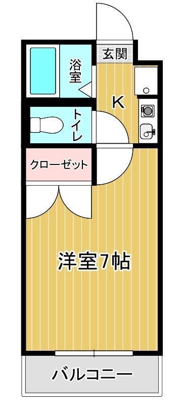 マリンカ(1K/1階)の間取り写真