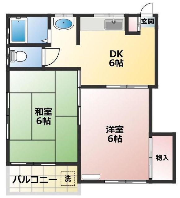 ハイムタナカ(2DK/2階)の間取り写真