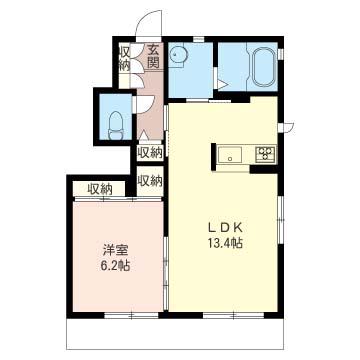 メゾン・ド・アイリス(1LDK/1階)の間取り写真