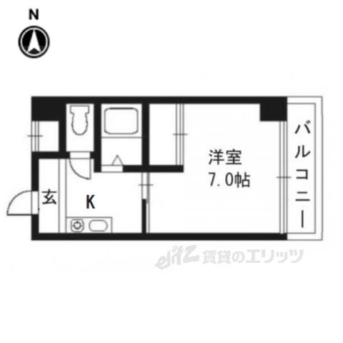 第7レジデンス春田(1K/B1階)の間取り写真