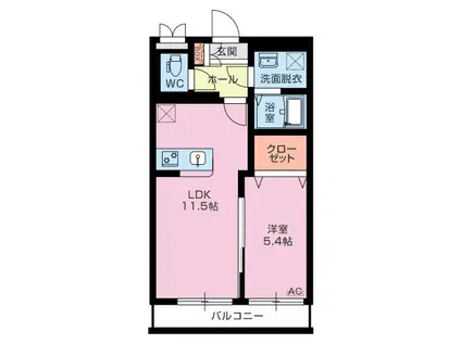 メイプルリーフ(1LDK/3階)の間取り写真