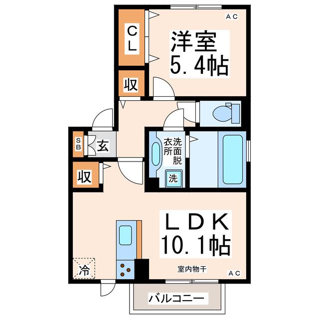 アルムの森(1LDK/2階)の間取り写真
