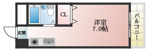エスパシオ(ワンルーム/1階)の間取り写真