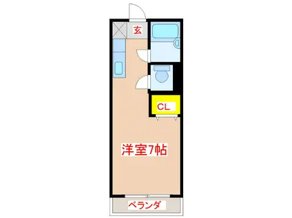 ハイツ福珠(ワンルーム/1階)の間取り写真
