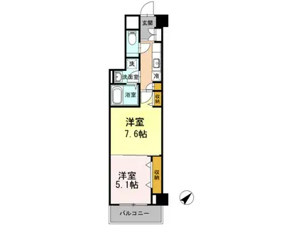 HILL FLAT OSAKI(2K/1階)の間取り写真