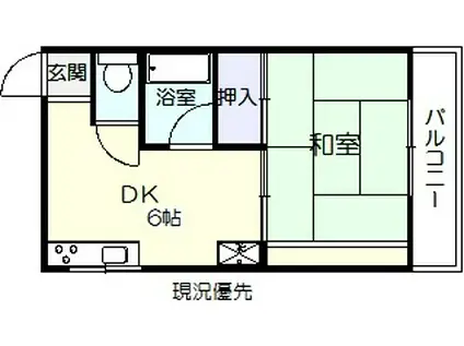サンハイツ11(1DK/2階)の間取り写真