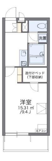 レオパレスレインボーロード(1K/1階)の間取り写真