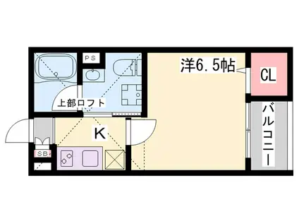 YUTOPIA 新長田(1K/2階)の間取り写真