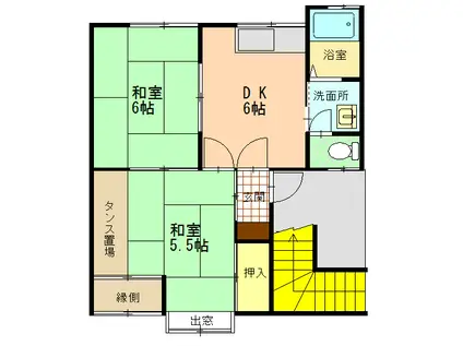 アーバンティ菅原A(2DK/2階)の間取り写真