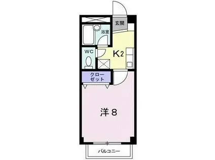 エンブレム柳原(1K/2階)の間取り写真