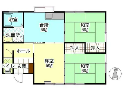 COGアパート(3DK/2階)の間取り写真