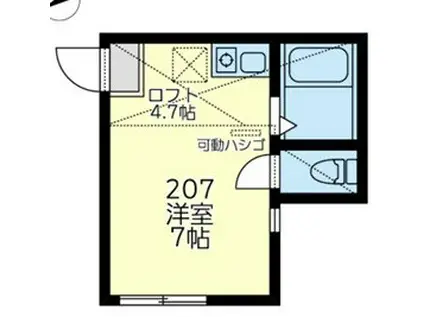 ユナイト富士見アントワーヌ(ワンルーム/2階)の間取り写真