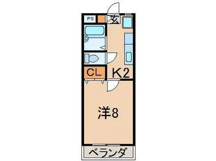 サンコーポ鳥谷野(1K/1階)の間取り写真