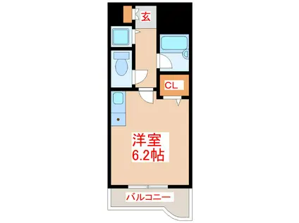 ロマネスクステーションプラザ西鹿児島(ワンルーム/2階)の間取り写真
