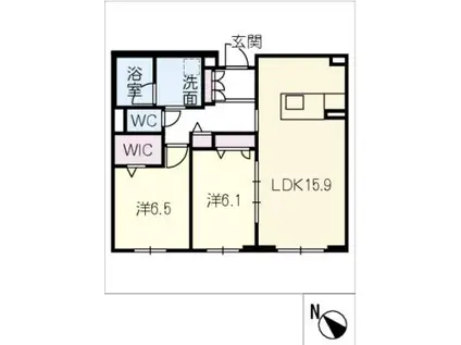 プレミオ(2LDK/1階)の間取り写真
