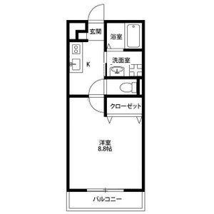 アンプルールリーブルルミエール(1K/1階)の間取り写真