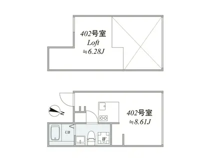 TRIAS640(1DK/4階)の間取り写真