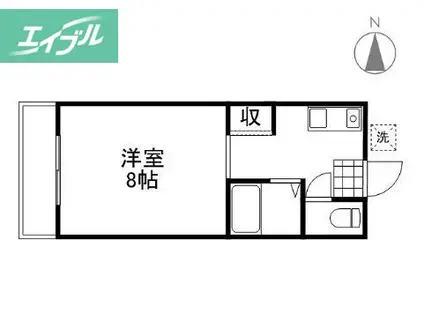 ウエスト岡山I(1K/2階)の間取り写真