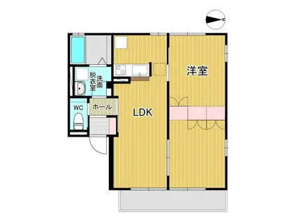 旭ヶ丘駅前II番館(1LDK/2階)の間取り写真