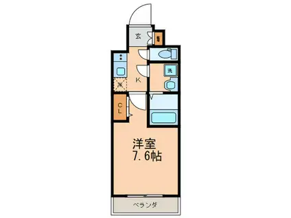 クリスタルグランツ京都西大路(1K/5階)の間取り写真