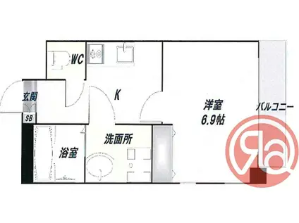 PERFECT LIFE本田(1K/6階)の間取り写真