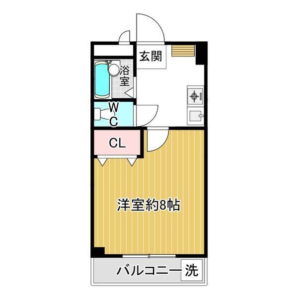 旭ビル(1K/3階)の間取り写真