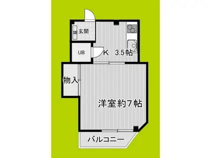 プレターレ6(1DK/4階)の間取り写真